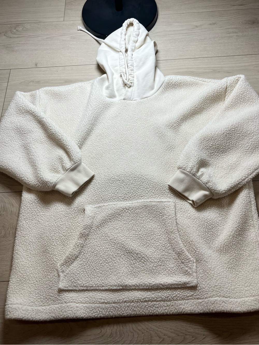 Madewell sherpa fleece hoodie women’s oversized XL beige